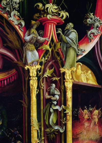 Detail van het Isenheim altaarstuk, buitenvleugel, concert van engelen, c.1512-16 door Matthias Grünewald